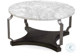 Ellison Brushed Pewter And White Marble Top Cocktail Table