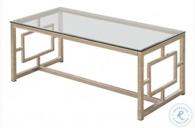 Merced Glass Top And Nickel Coffee Table