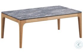 Polaris Gray Faux Marble Top And Light Oak Cocktail Table