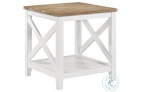 Maisy Brown And White End Table