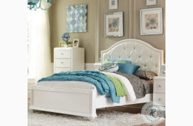 Stardust Iridescent White Youth Panel Bed