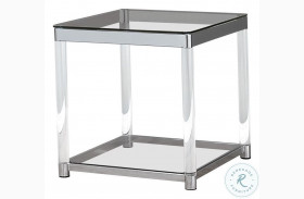 Anne Chrome And Clear End Table