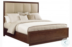 Laurel Canyon Light Hazelnut And Warm Mocha Casa Del Mar Queen Upholstered Panel Bed