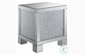 Gillian Silver And Clear Mirror End Table