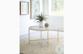 Ellison White And Gold Round Coffee Table