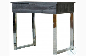 Baines Dark Charcoal And Chrome End Table