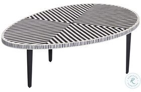 Ewing Black And White Round Cocktail Table