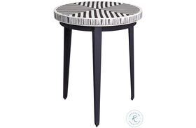 Ewing Black And White Round End Table