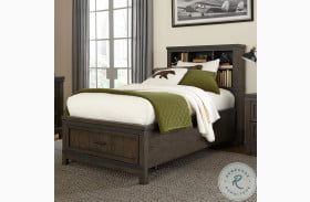 Thornwood Hills Rock Beaten Gray Youth Bookcase Bed