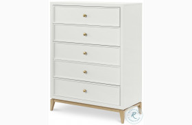 Chelsea White And Gold Youth Drawer Chest by Rachael Ray