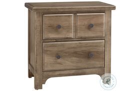 Cool Farmhouse Natural 2 Drawer Nightstand