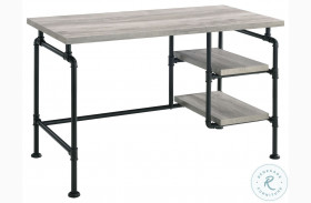 Delray Gray Driftwood And Black Writing Desk