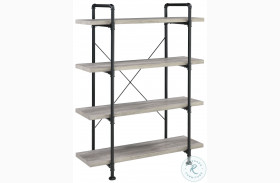 Delray Gray Driftwood And Black Bookcase