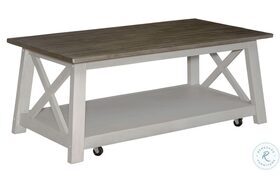 Laurel Bluff Antique White with Dust Grey Rectangular Cocktail Table