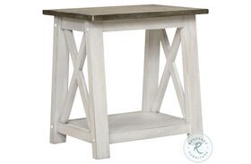 Laurel Bluff Antique White with Dust Grey End Table