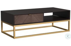 Beader Black And Gold Rectangular Cocktail Table
