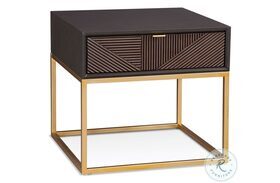 Beader Black And Gold Rectangular End Table