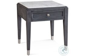 North Bend Graphite And White Marble Top End Table