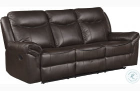 Aram Dark Brown Double Reclining Sofa