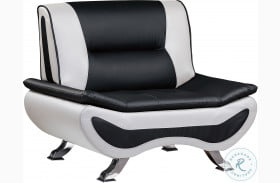 Veloce Black and Ivory Chair
