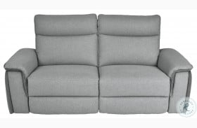 Maroni Light Gray Double Power Reclining Loveseat With Power Headrests