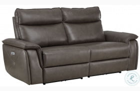 Maroni Dark Brown Power Double Reclining Loveseat with Power Headrests