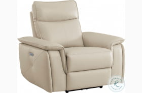 Maroni Taupe Power Recliner With Power Headrest
