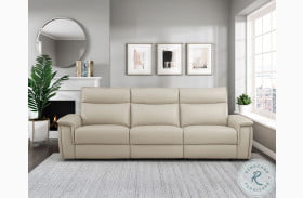 Maroni Taupe Power Double Reclining Sofa with Power Headrests