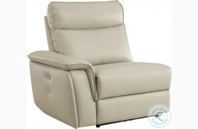 Maroni Taupe Power Reclining LAF Chair With Power Headrest