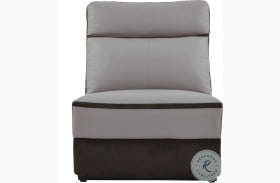 Laertes Charcoal And Taupe Gray Armless Chair