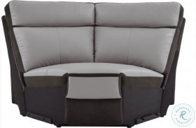 Laertes Charcoal And Taupe Gray Corner Seat