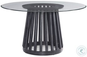 Mateo Cerused Black Glass Top Dining Table