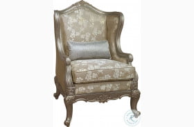 Florentina Gold Faux Silk Accent Chair