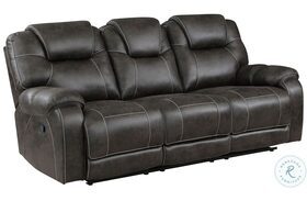 Gainesville Chocolate Double Reclining Sofa