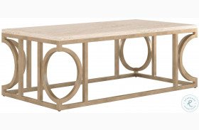 Intersect Beige And Gold Rectangular Cocktail Table