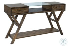 Lennox Weathered Chestnut Drawer Sofa Table