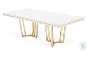 Palm Gate Cloud White And Gold Extendable Rectangular Dining Table