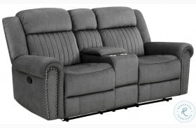 Brennen Charcoal Double Reclining Console Loveseat