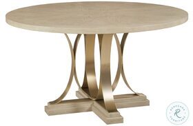 Lenox Plaza Alabaster And Brassy Champagne Dining Table