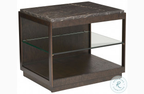 Park City Alpine Marble And Burnished Bronze Summit Rectangular End Table