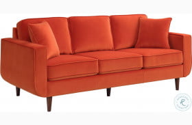 Rand Orange Velvet Sofa