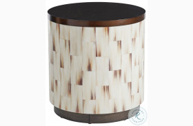 Park City Winter White And Dark Mocha Canyon Crescent Commode End Table