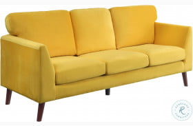 Tolley Yellow Velvet Sofa