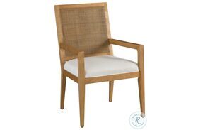 Laguna Linen White And Light Nutmeg Smithcliff Woven Arm Chair by Barclay Butera