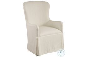 Laguna Linen White Aliso Upholstered Host Chair by Barclay Butera