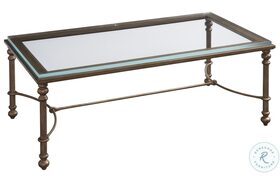 Laguna Textured Brass Bluff Metal And Glass Cocktail Table by Barclay Butera