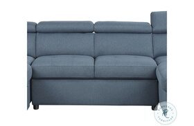 Berel Blue Armless Loveseat With Adjustable Headrests