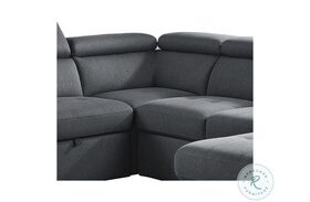 Berel Dark Gray Corner Seat With Adjustable Headrests