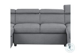 Berel Gray Armless Loveseat With Adjustable Headrests