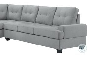 Dunstan Gray Reversible Sofa With Drop Down Cup Holders
